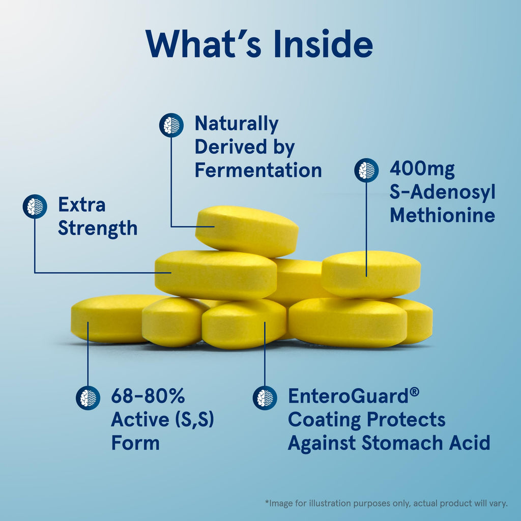 Jarrow Formulas SAMe Supplement 400 mg - 30 Tablets - High Concentration of Active S,S Form - Supports Joint Health, Liver Function, Brain Metabolism, Balanced Mood & Antioxidant Defense - 30 Servings