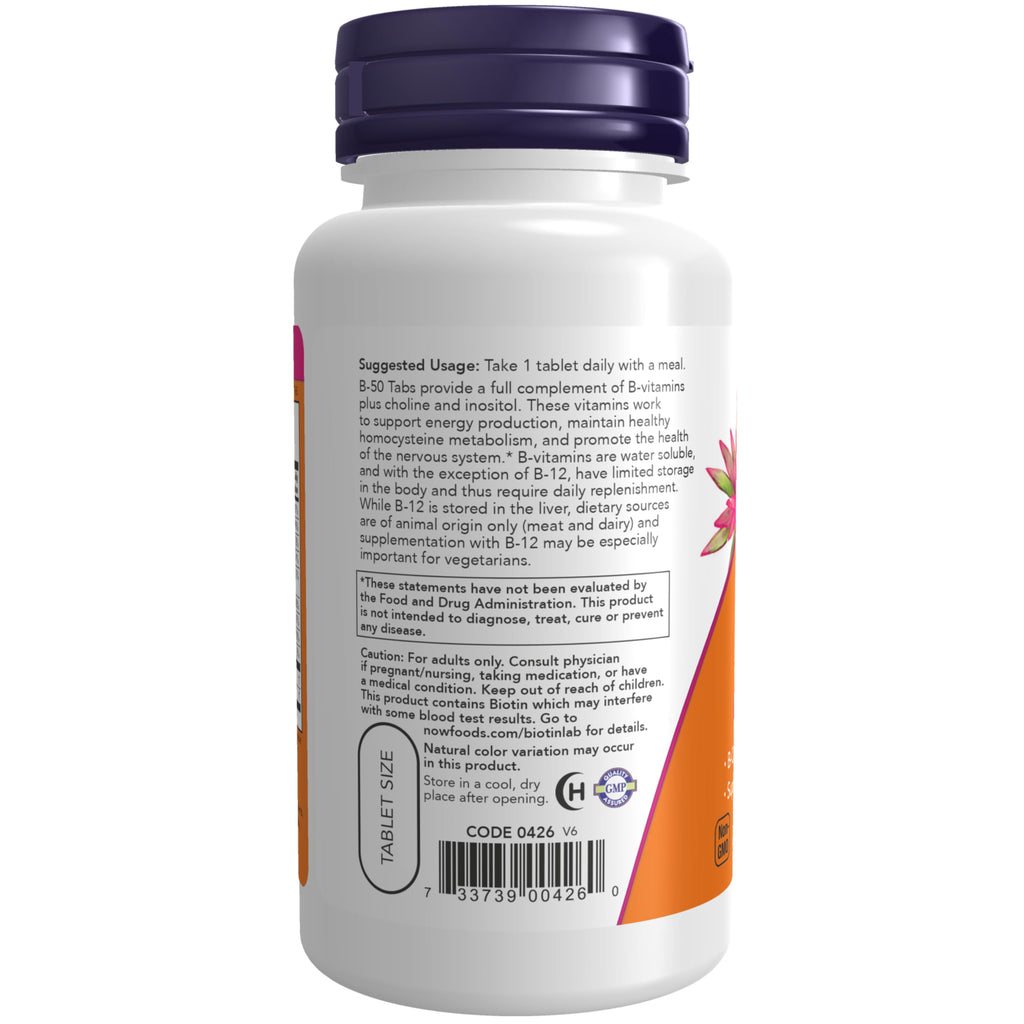 NOW Supplements, Vitamin B-50 mg, 100 Tabs
