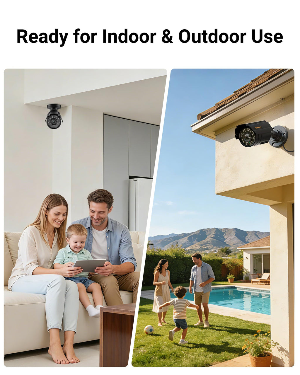 Anlapus 1080P Hybrid 4-in-1 Security Camera, Indoor Outdoor CCTV Bullet Cam