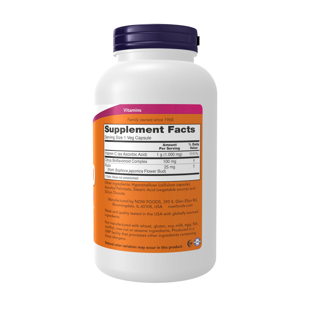 NOW Foods Supplements, Vitamin C-1,000 with 100 mg of Bioflavonoids, Antioxidant Protection*, 250 Veg Capsules