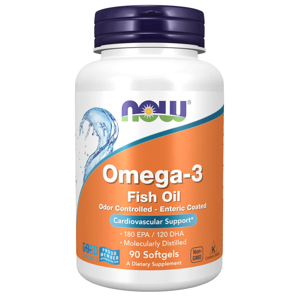 NOW Supplements, Omega-3 180 EPA / 120 DHA, Enteric Coated, 90 Softgels
