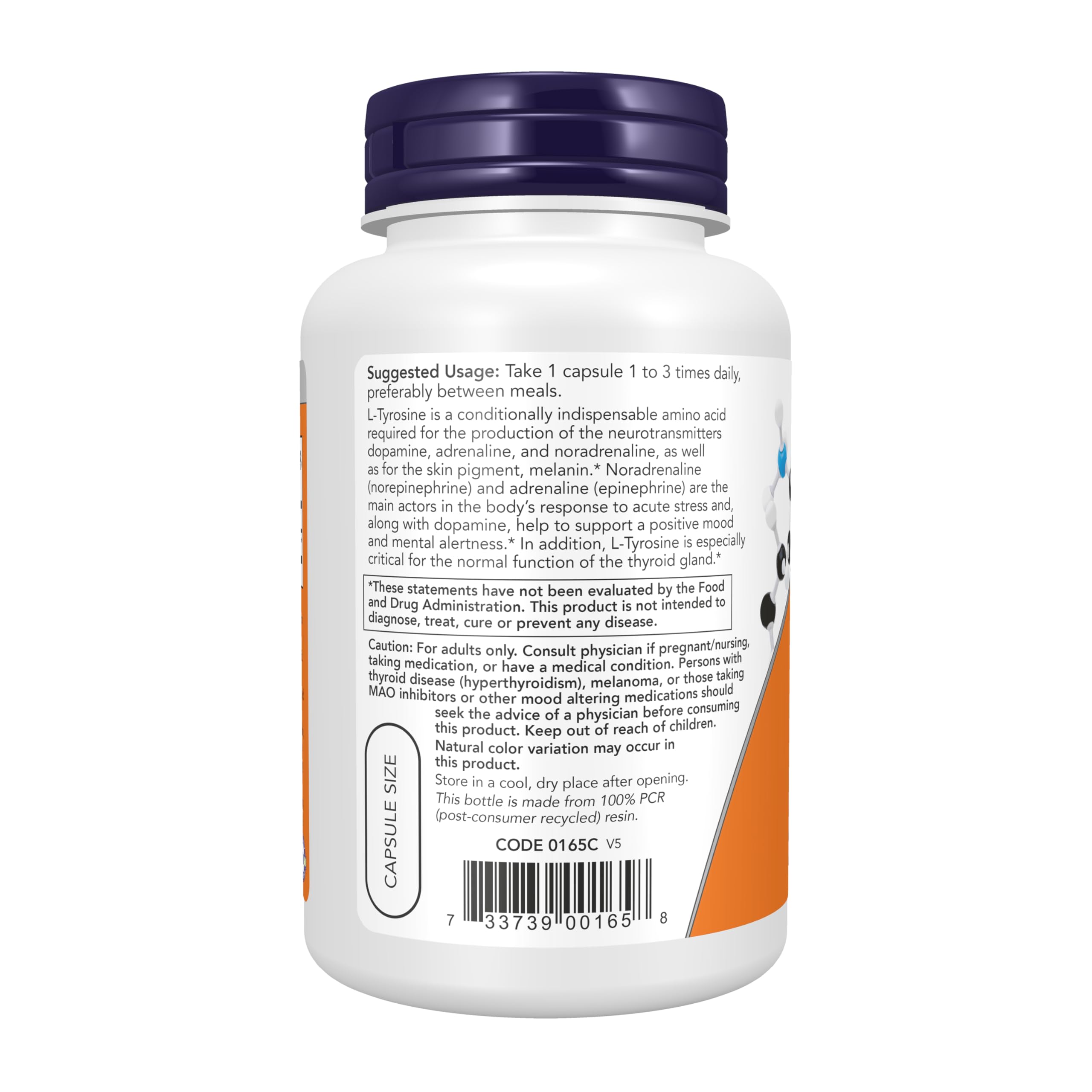NOW Supplements, L-Tyrosine 750 mg, Supports Mental Alertness*, Neurotransmitter Support*, 90 Veg Capsules