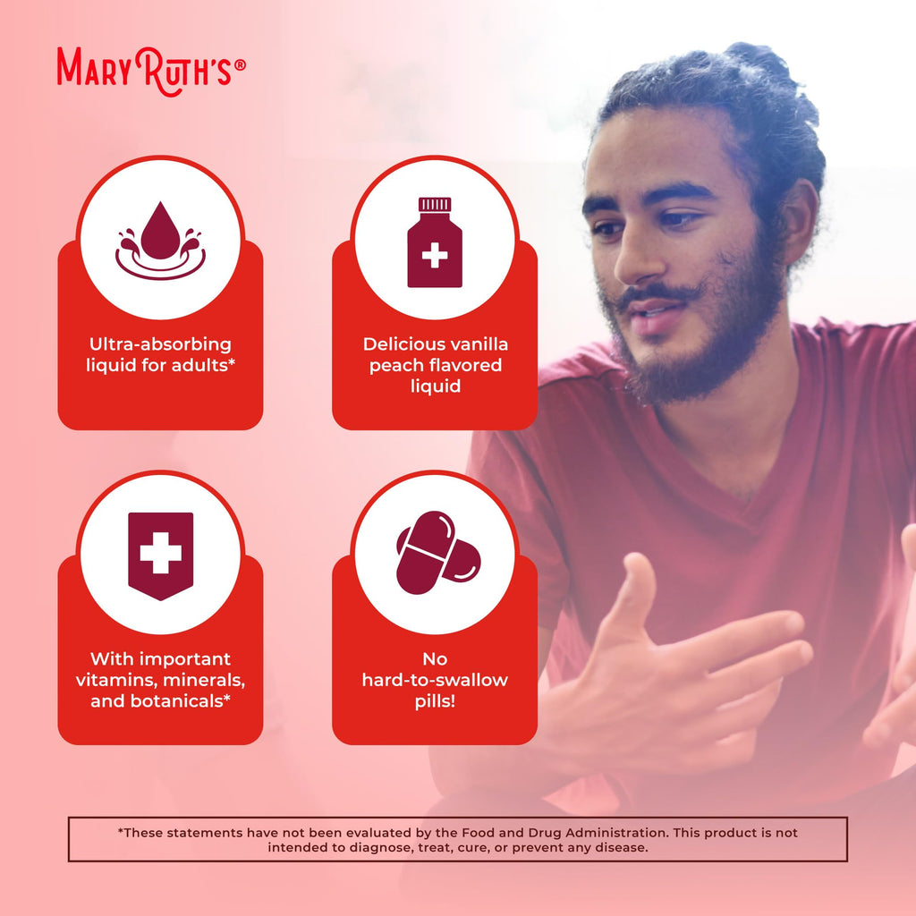 MaryRuth’s Multivitamin Liposomal for Men | Sugar Free Mens Multivitamin | Liquid Vitamins for Men | Immune Support Supplement | Cognitive Health & Overall Wellness | Vegan | Non-GMO | 15.22 Fl Oz