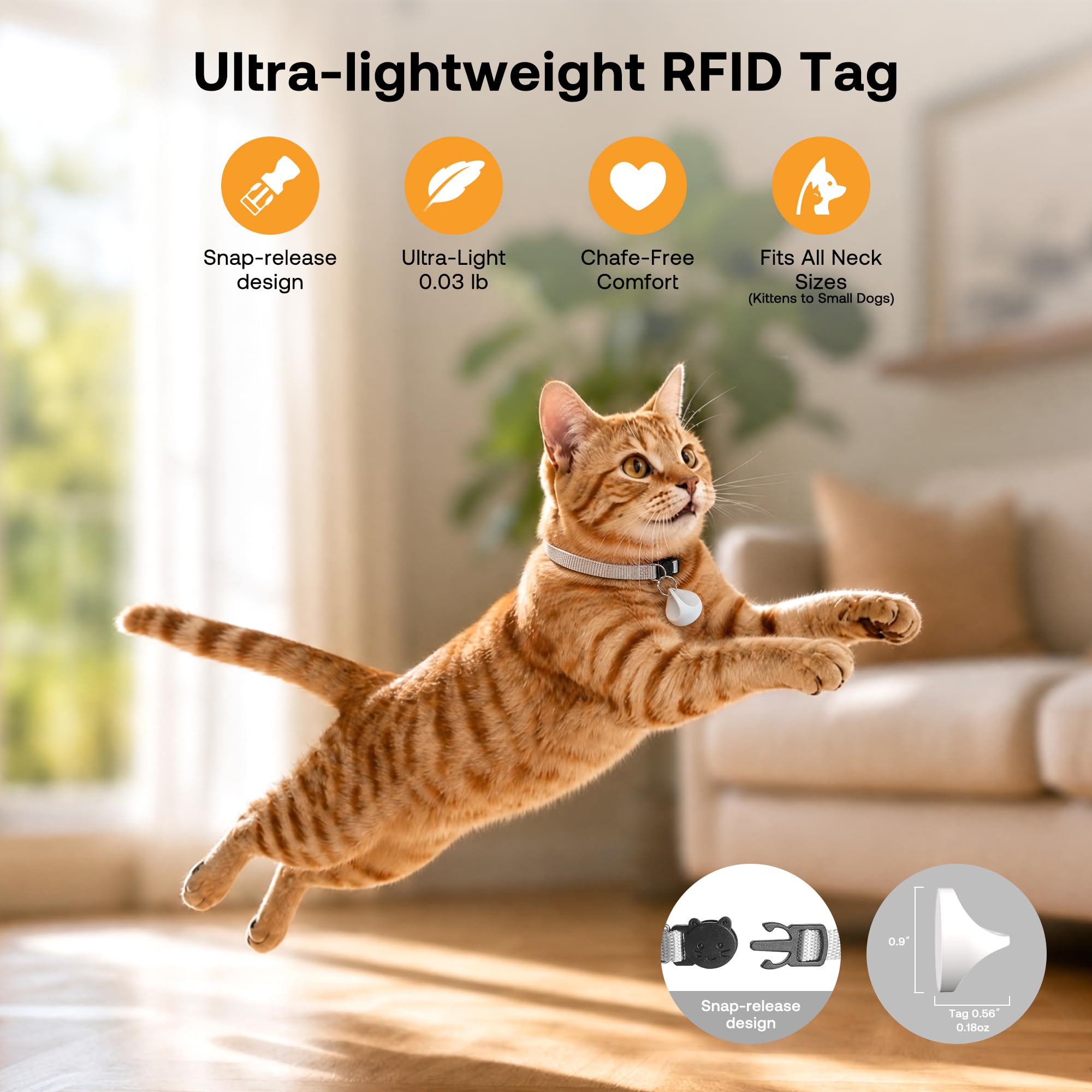 HEAPETS RFID Automatic Cat Feeder with Collar Sensor, Anti-Stealing Food Dispenser with Sealed Lid for Wet Dry Food and Different Diet for Multi-Pet Home, Auto Pet Feeder for Cats & Small Dogs, White