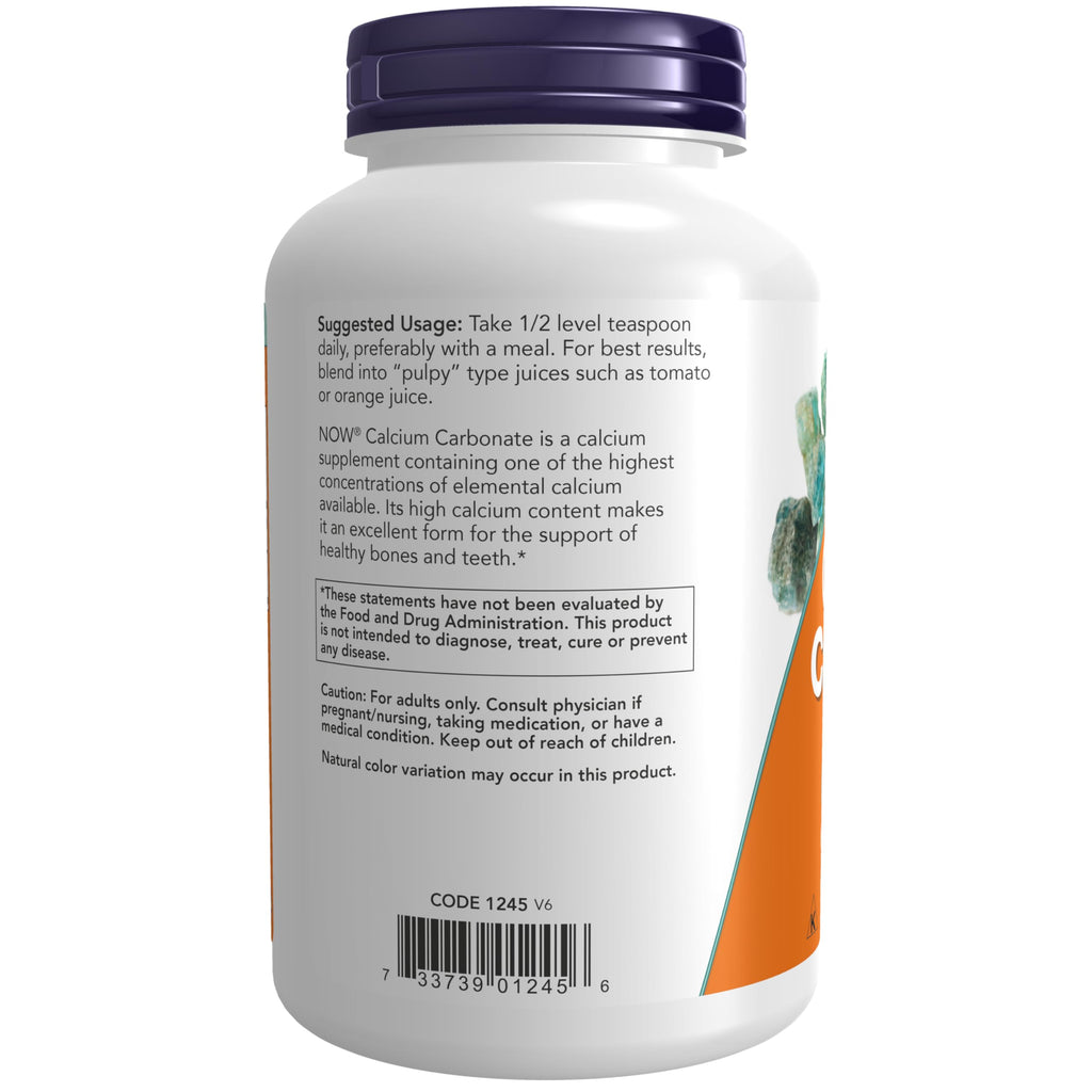 NOW Foods Supplements, Calcium Carbonate Powder, High Percentage of Calcium, 12-Ounce