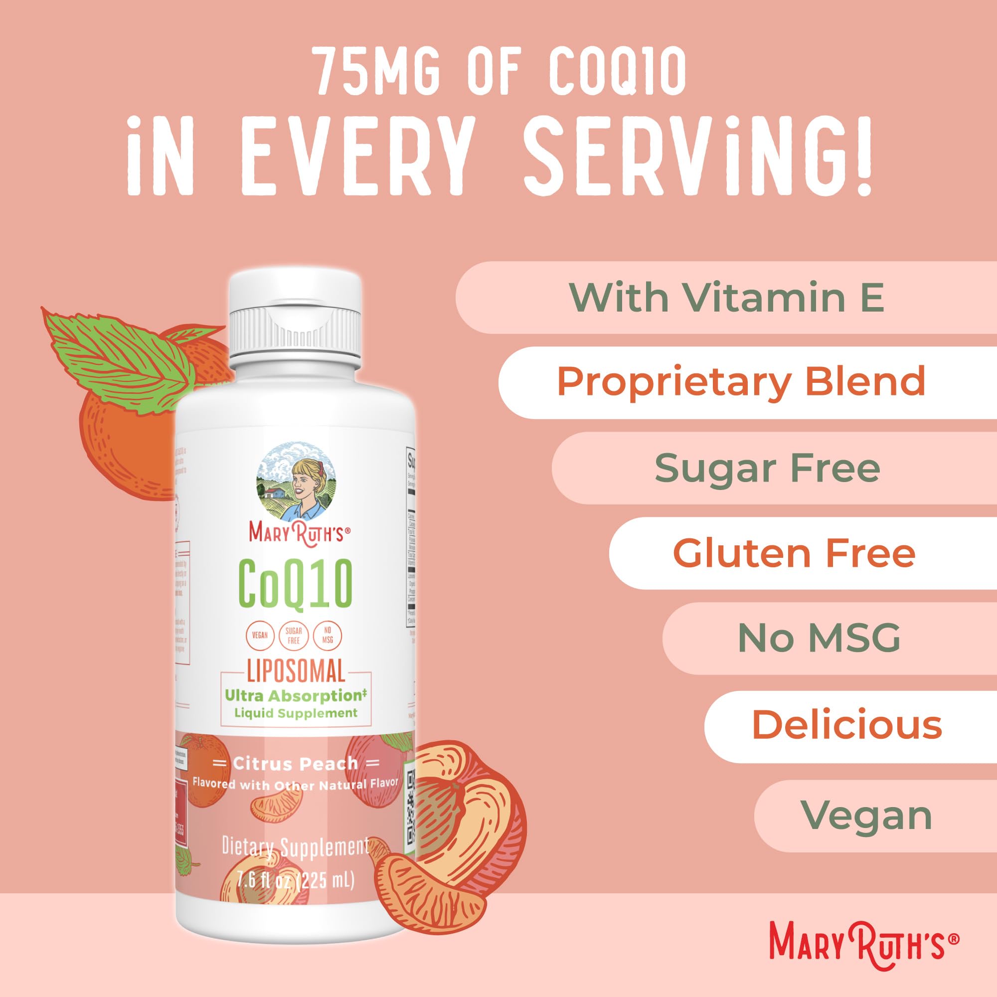 MARYRUTH'S CoQ10 Liquid Liposomal, 45 Servings, Immune Support Supplement