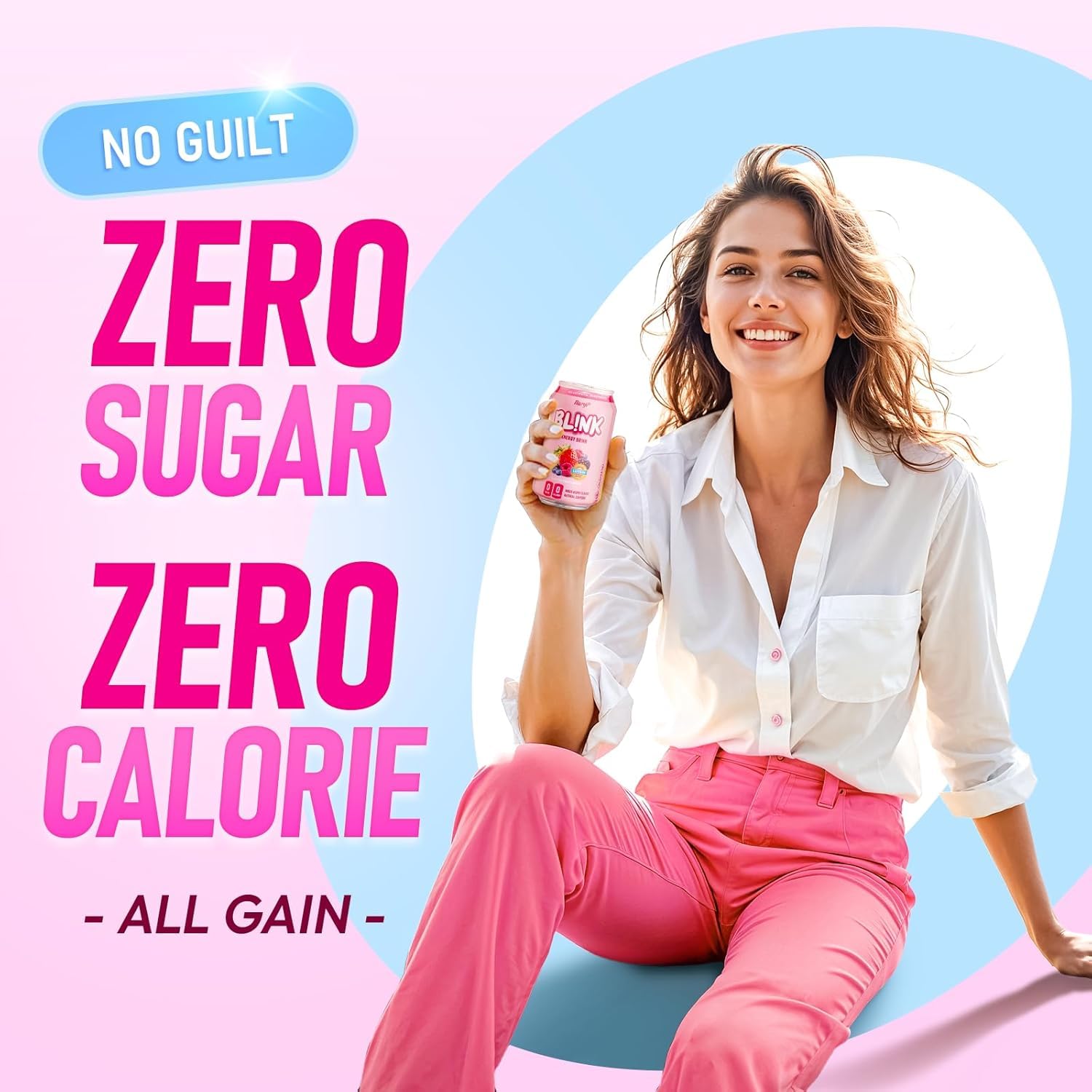NÜLIFE Sugar Free Energy Drink Mixed Berry, Pack of 12, 96mg Natural Caffeine, Lutein for Eye Support Drinks, Vitamin Enriched, BL!NK Healthy Clean Energy, No Artificial Sweetener, 11.16 Fl Oz