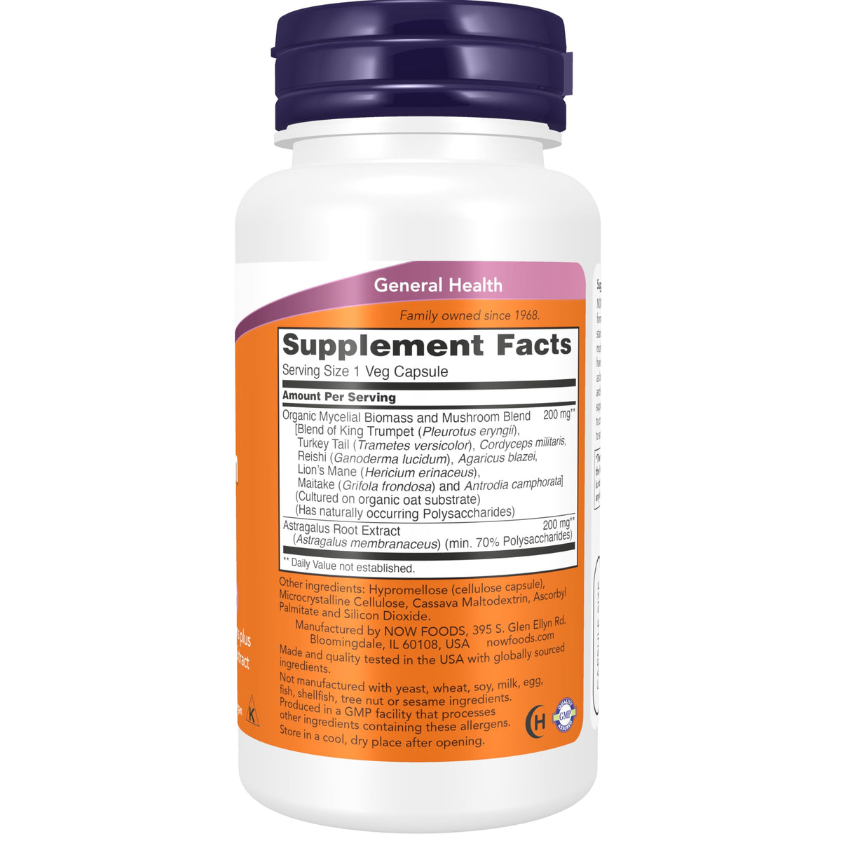 NOW Supplements, Astragalus Extract & Mushroom Blend, 90 Veg Caps