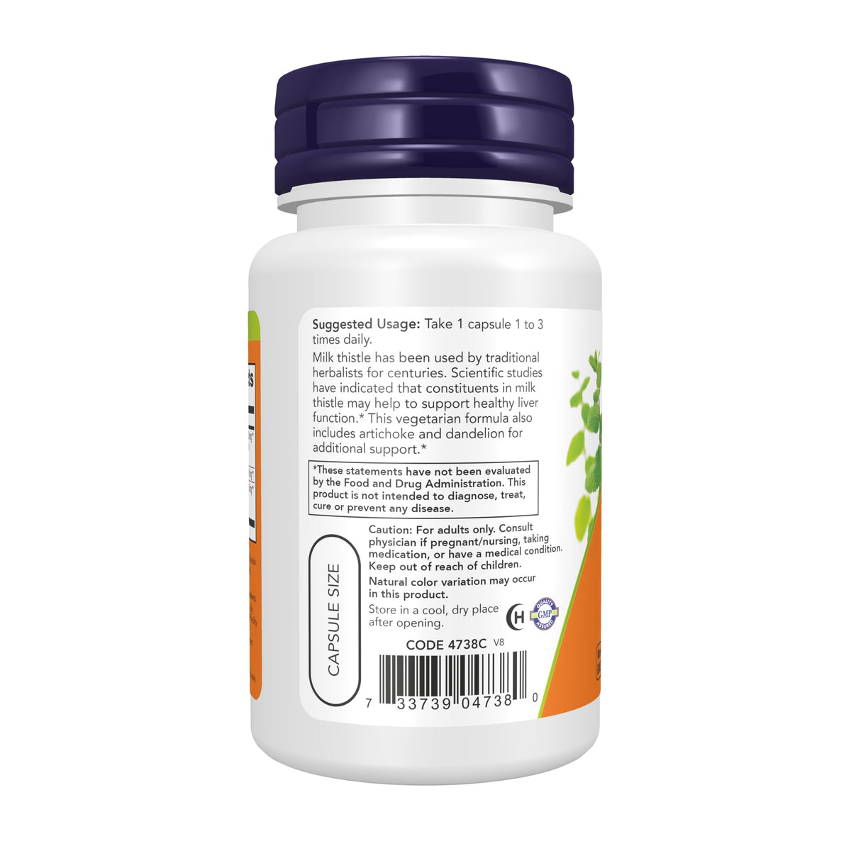 NOW Supplements, Milk Thistle Extract 300 mg Silymarin 240 mg, 50 Veg Caps