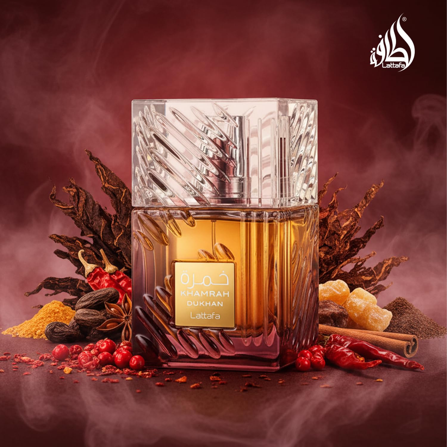 Lattafa Khamrah Dukhan for Unisex Eau de Parfum Spray, 3.4 Ounce / 100 ml