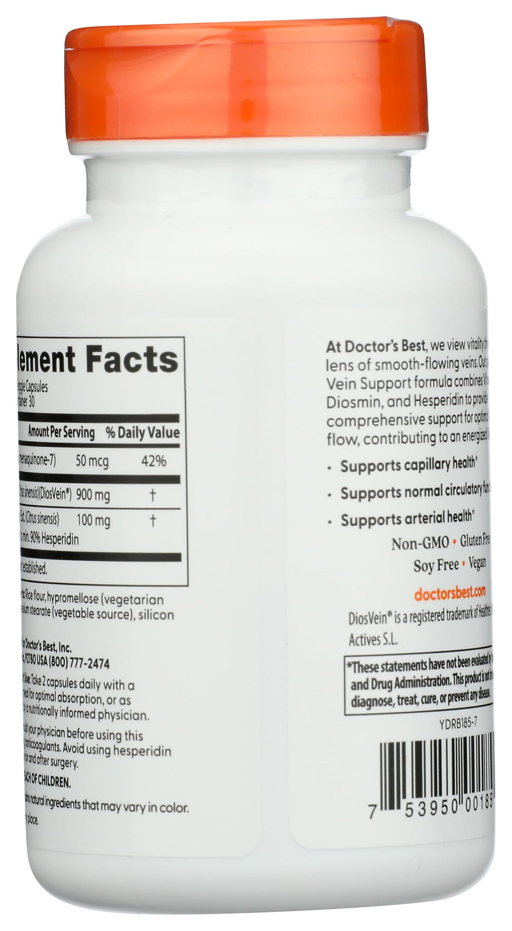 DOCTORS BEST Vein Support Featuring DiosVein & MenaQ7, 60 CT
