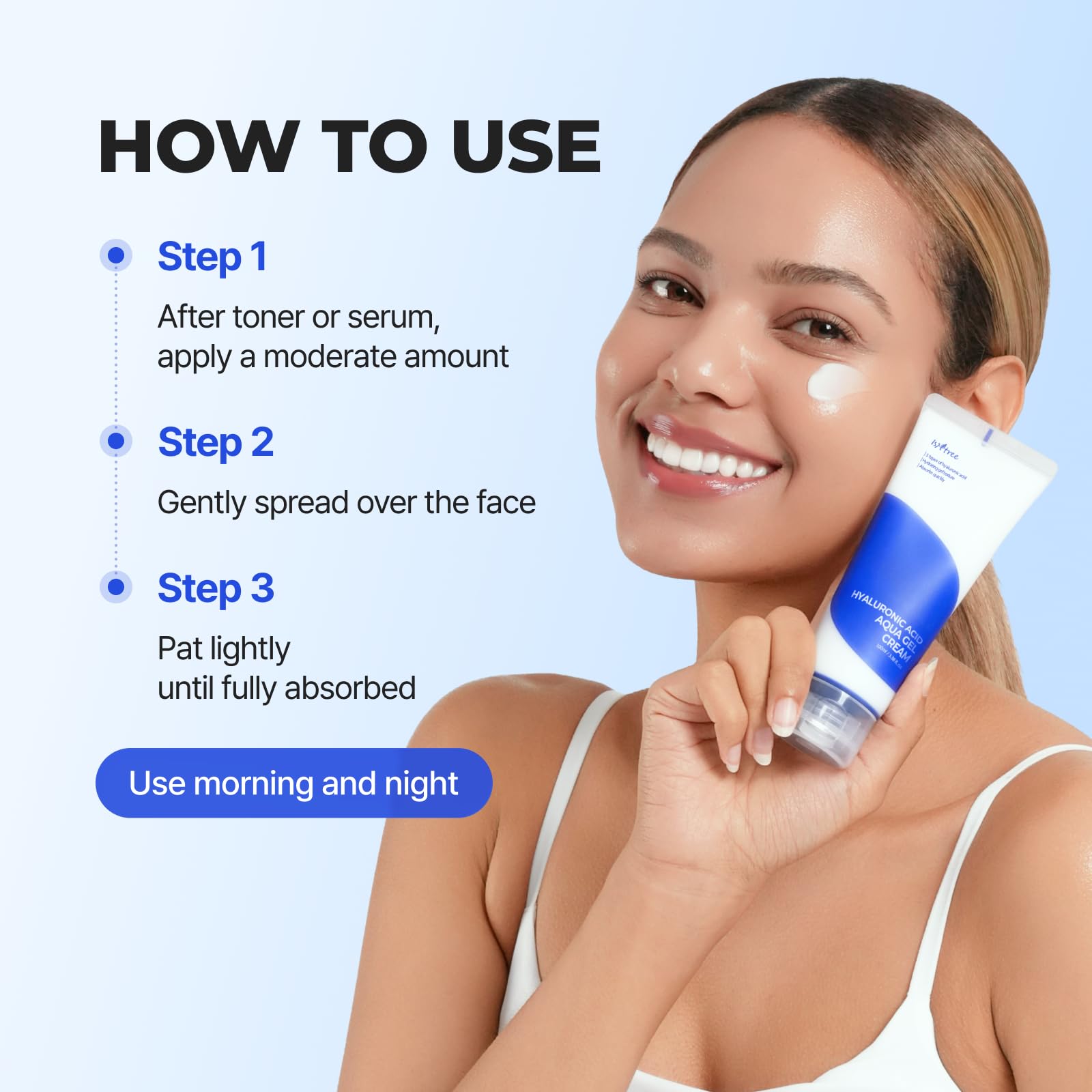 IsNtree Hyaluronic Acid Aqua Gel Cream | Lightweight Gel Moisturizer with Hyaluronic Acid | Korean Face Moisturizer, Quick-Absorbing & Non-Greasy Hydration, 3.38 fl oz