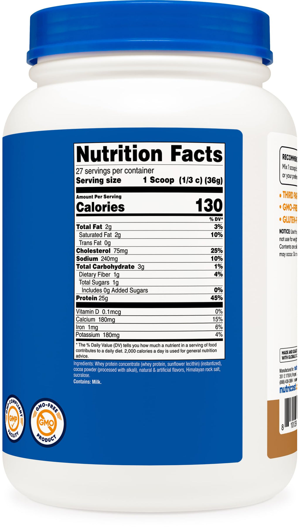 Nutricost Whey Protein Concentrate Powder (S'Mores) 2LBS - 25g of Protein, GMO-Free, Gluten-Free