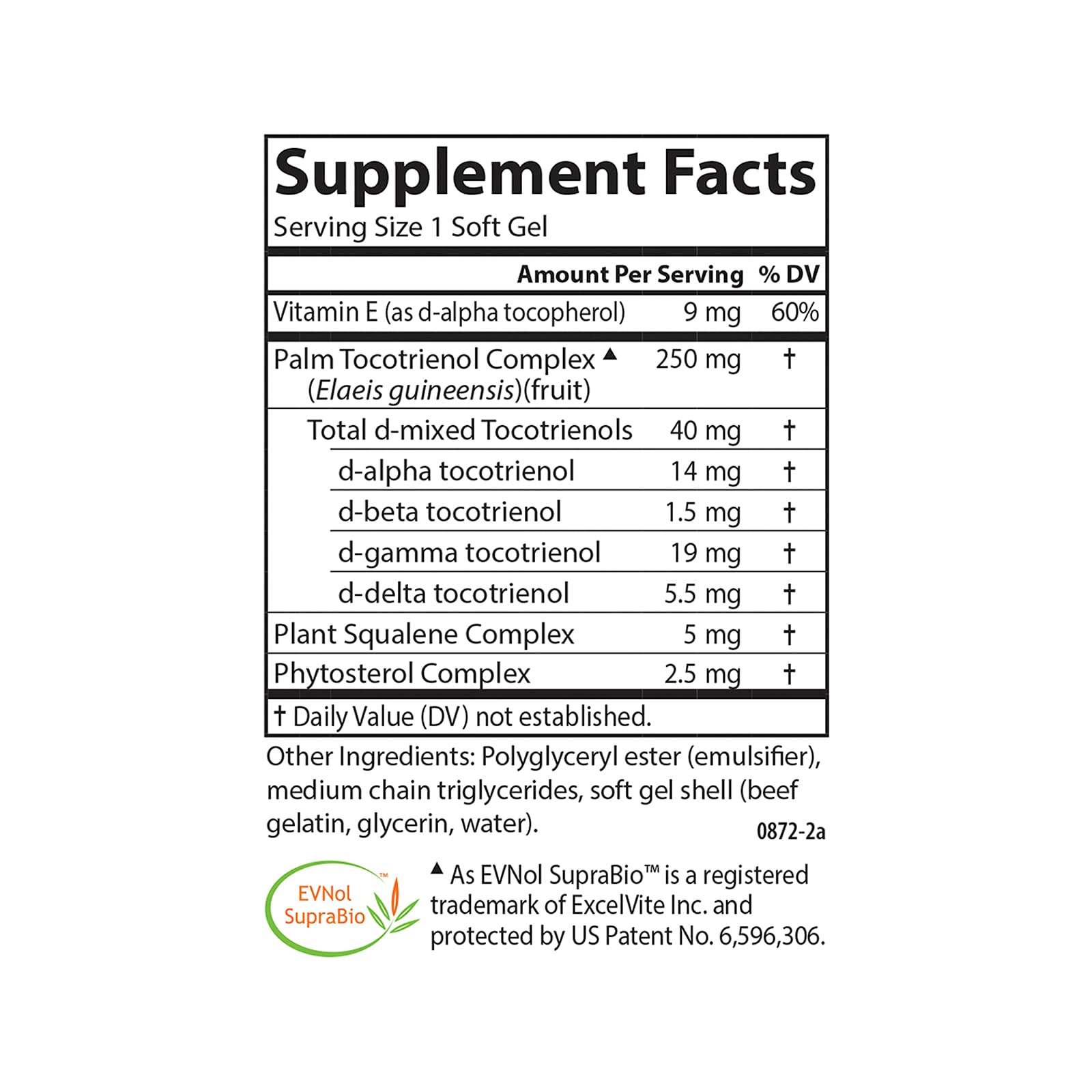 Carlson Tocomin SupraBio, Non-GMO Tocotrienols, Alpha, 120 Softgels