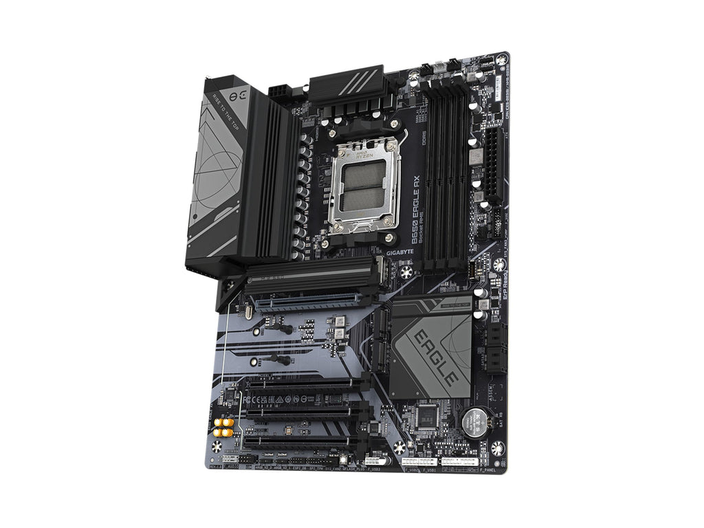 GIGABYTE B650 Eagle AX AM5 LGA 1718 ATX Motherboard, DDR5, Triple M.2 Slots (1x PCIe 5.0, 2X PCIe 4.0), USB 3.2 Gen2x2 Type-C, WiFi 6E, Realtek GbE LAN