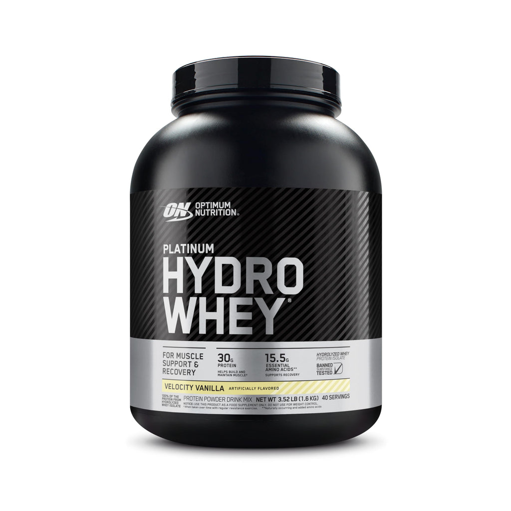 Optimum Nutrition Platinum Hydrowhey Protein Powder, 100% Hydrolyzed Whey Isolate Powder, Flavor: Velocity Vanilla, 3.5 Pounds (Packaging May Vary)