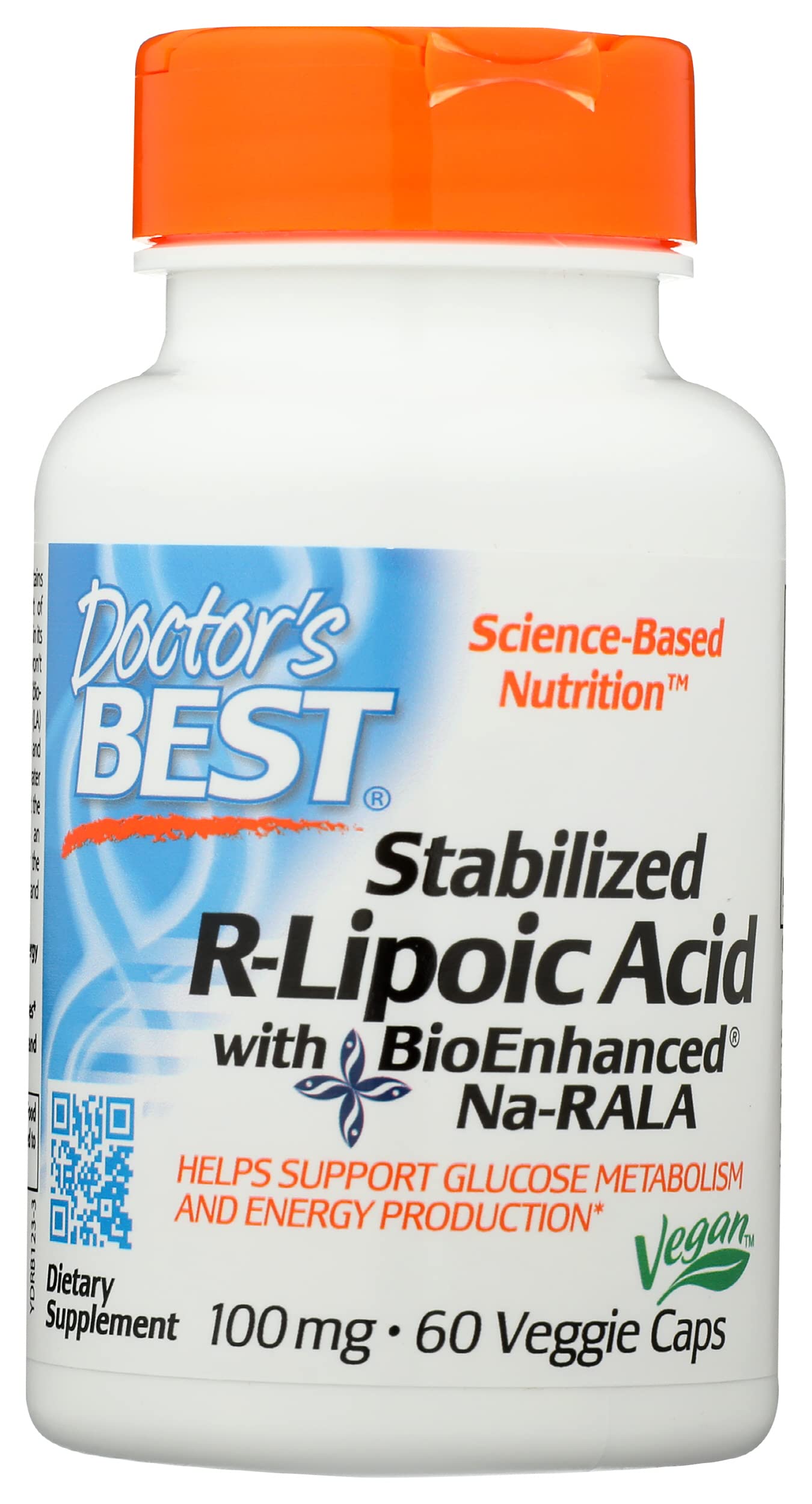 Doctor's Best Stabilized R-Lipoic Acid with BioEnhanced Na-RALA, 100 MCG, Gluten Free, 60 Veggie Capsules (Pack of 1)