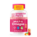 SmartyPants Women's Multivitamin Gummies, Omega 3 DHA/EPA, Methylfolate, CoQ10, Vitamin D3, C, B12, B6, A, K, Zinc, Three Fruit Flavors, 90 Count (30 Day Supply)