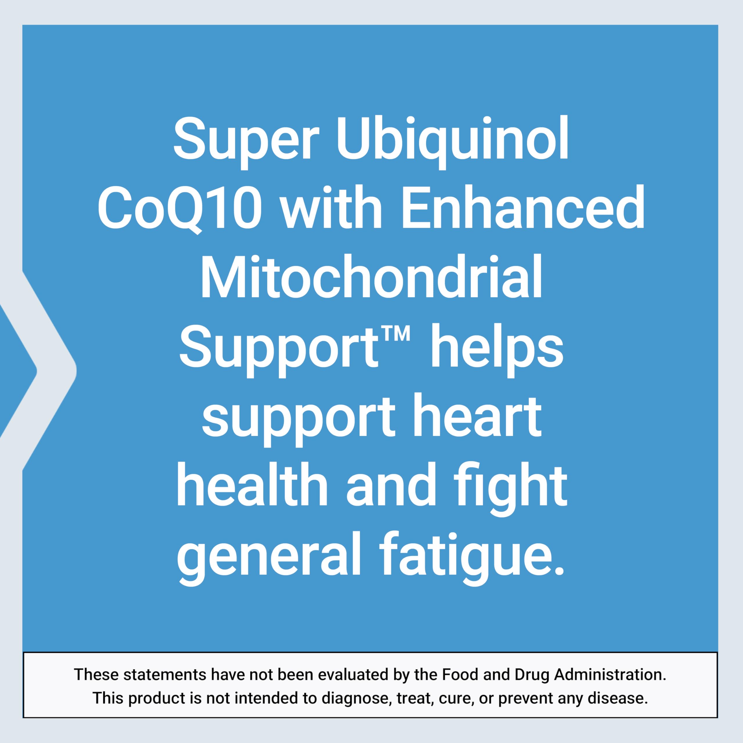 Life Extension Super Ubiquinol CoQ10 with Enhanced Mitochondrial Support™, Heart Health Supplement, Maximum Absorption, 100 mg, Non-GMO, Gluten-Free, 30 softgels