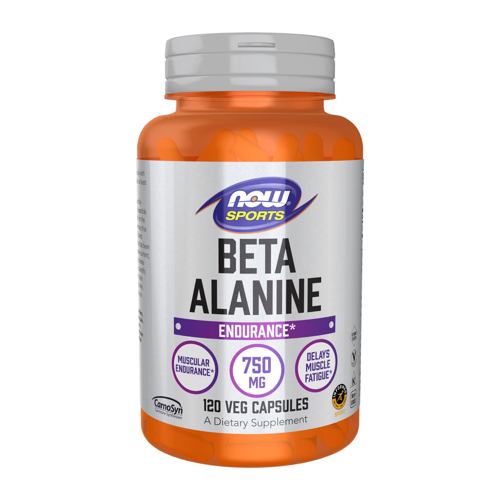 NOW Sports, Beta-Alanine 750 mg, Delays Muscle Fatigue*, 120 Veg Caps
