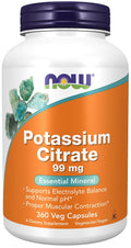 Now Foods, Potassium Citrate 99 mg, Essential Mineral, 360 Veg Capsules