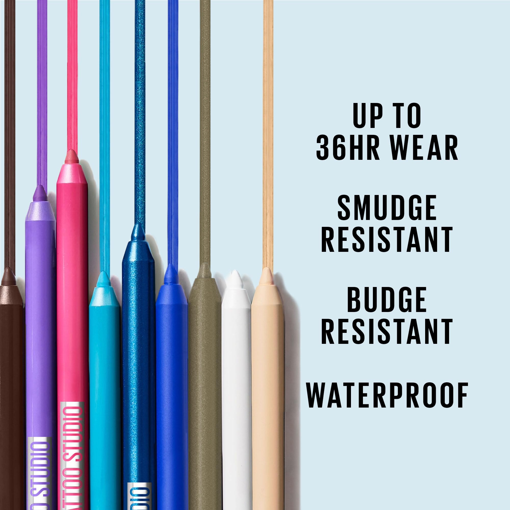 Maybelline Tattoo Studio Sharpenable Gel Pencil Waterproof Eyeliner, Long-Lasting Eyeliner With Smooth Gel Pigments For Up To 36HR Wear, Hunter Green, 1 Count