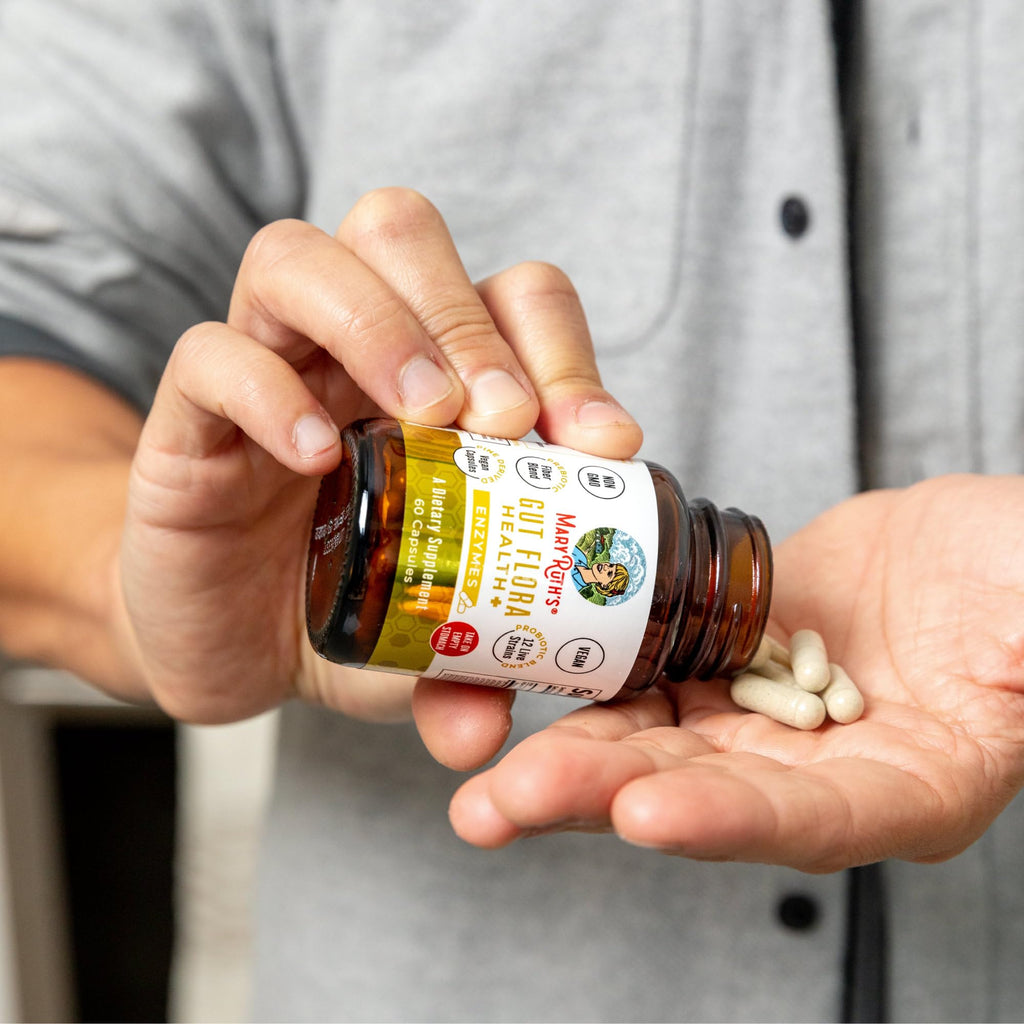 MARYRUTH'S Gut Flora Health+ Enzymes, Gastrointestinal Health, 60 Capsules