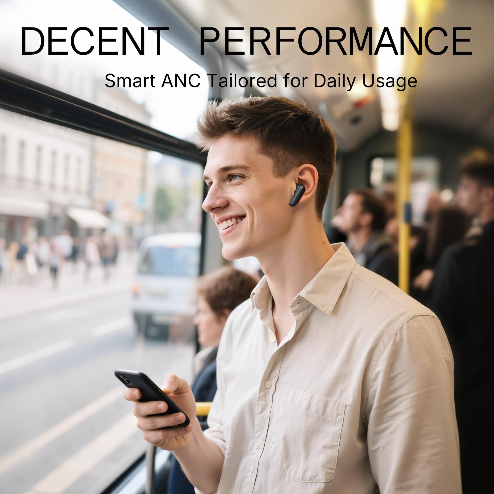 CMF Buds 2a Wireless Earbuds Active Noise Cancelling 42dB Hybrid ANC Bluetooth Headphones, 12.4mm Dynamic Driver for Big Bass, 4 Mic Clear Calls, Sport Ear Buds for iPhone, Android, Dark Grey