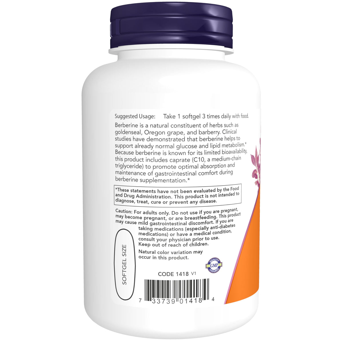 NOW Foods Supplements, Combined with MCT Oil for Optimal Berberine Absorption, 90 Softgels