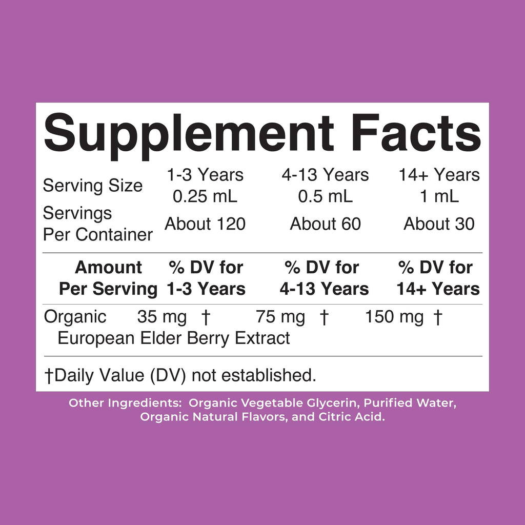 MARYRUTH'S Organic Elderberry Liquid Drops for Adults & Kids, Immunity, 1oz