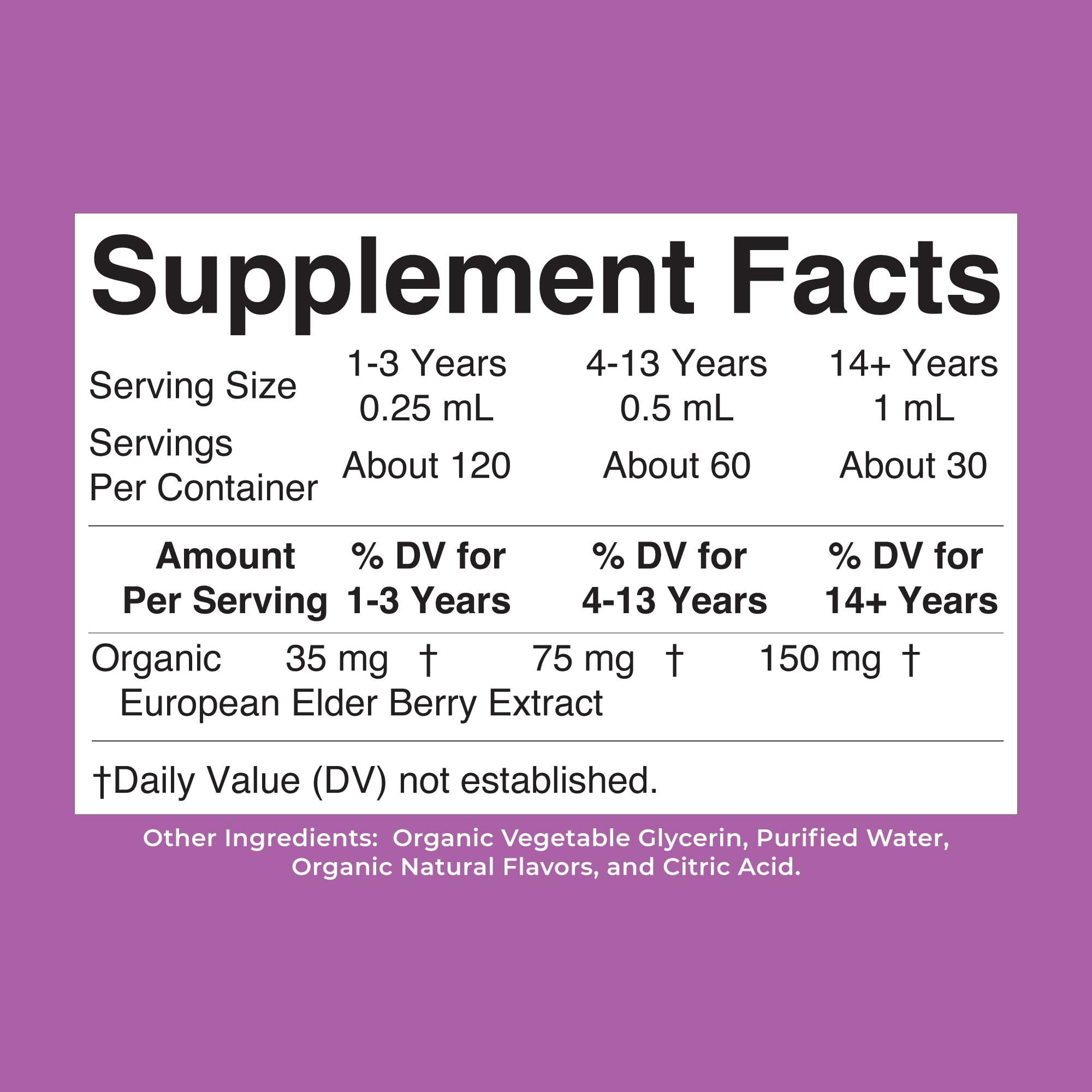 MARYRUTH'S Organic Elderberry Liquid Drops for Adults & Kids, Immunity, 1oz