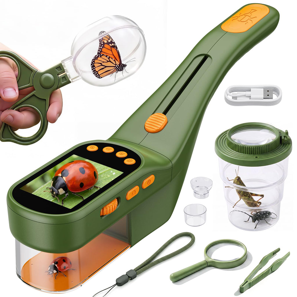 wizwink Bug Catcher for Kids with Kids Microscope, 500X Zoom Camera Toy