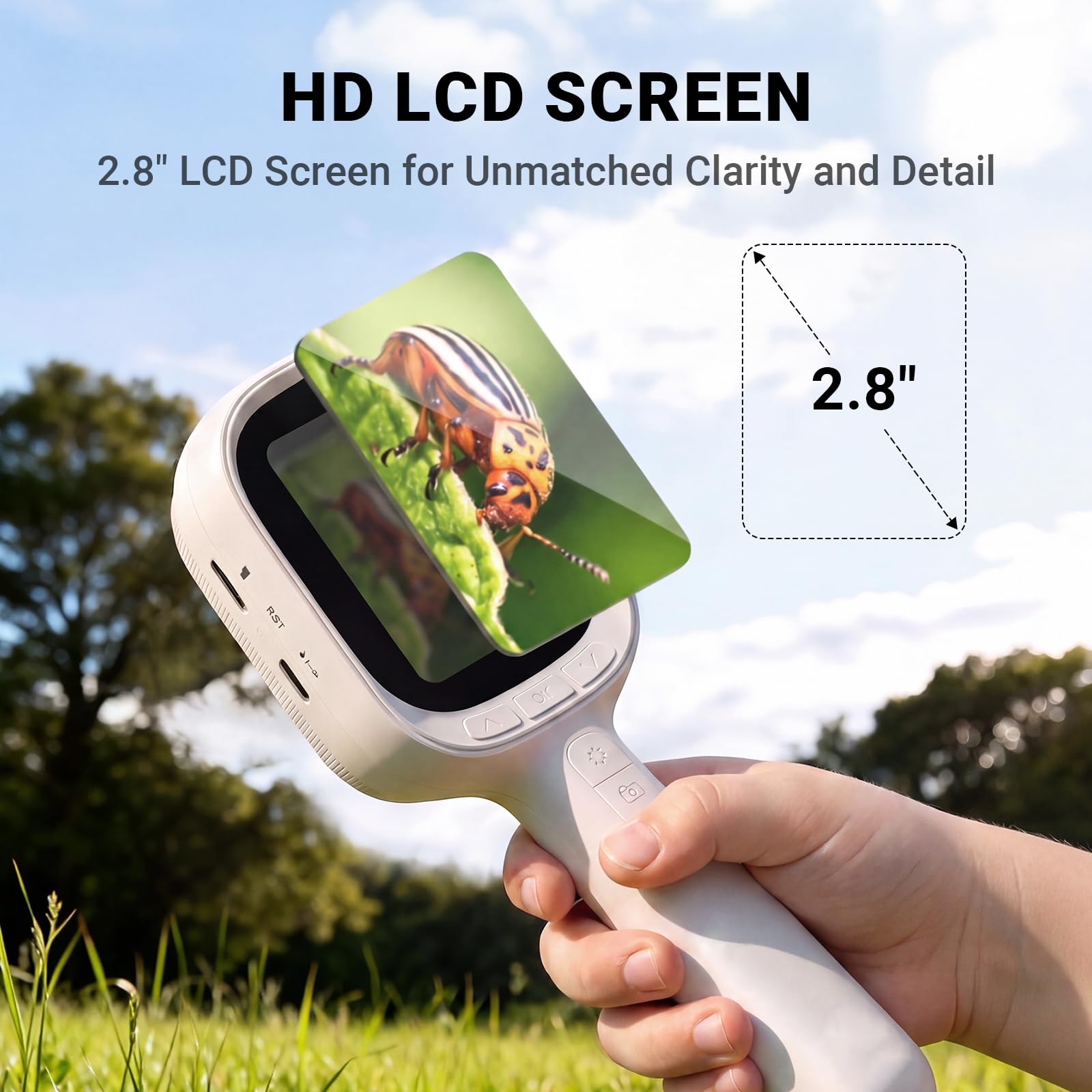 Digital Autofocus Microscope, 2.8" IPS Screen Magnifier, Take Photo
