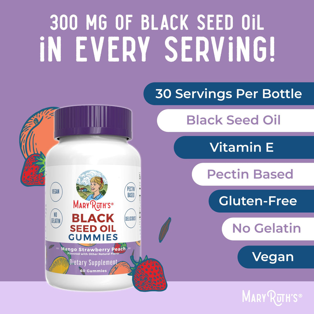 MARYRUTH'S Organics Black Seed Oil Gummies, Black Cumin Seed Oil Supplement