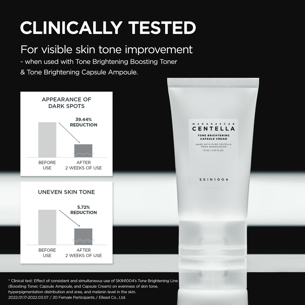 SKIN1004 Tone Balancing Capsule Cream, Korean Face Moisturiser with Madewhite, Niacinamide & Tranexamic Acid, Hydrating Face Cream with Madagascar Centella, Korean Skincare, 2.54 fl.oz, 75ml