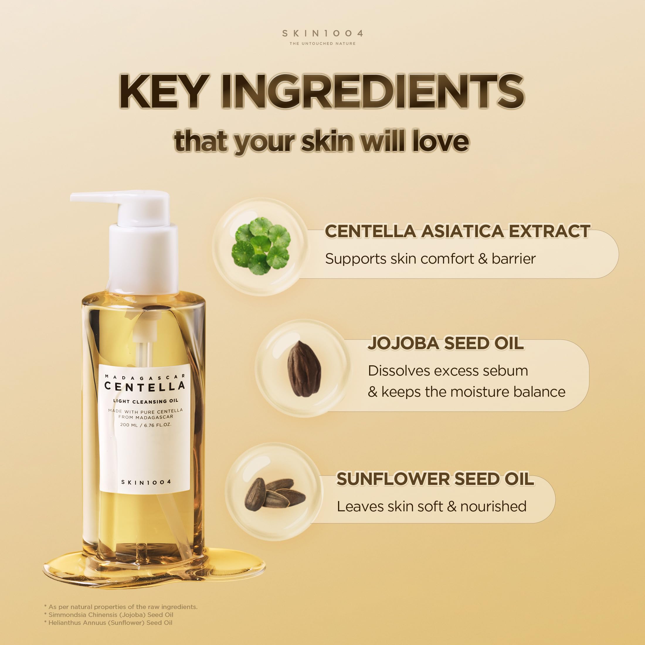 SKIN1004 Madagascar Centella Light Cleansing Oil 6.76 fl.oz, 200ml | Gentle Oil Cleanser for Face, Korean Facial Cleanser, Double Cleansing