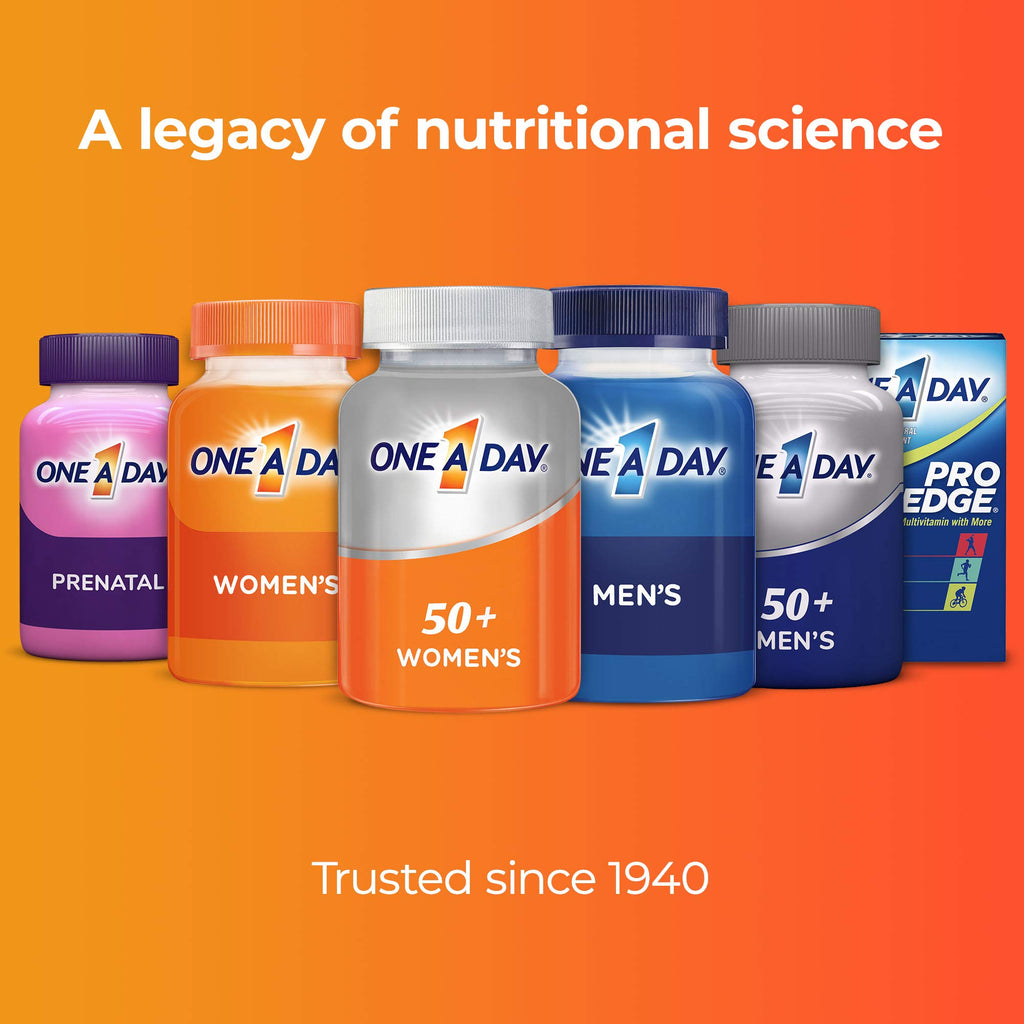 One A Day Women’s 50+ Multivitamins, Supplement with Vitamin A, Vitamin C, Vitamin D, Vitamin E and Zinc for Immune Health Support, Calcium & More, 175 Count