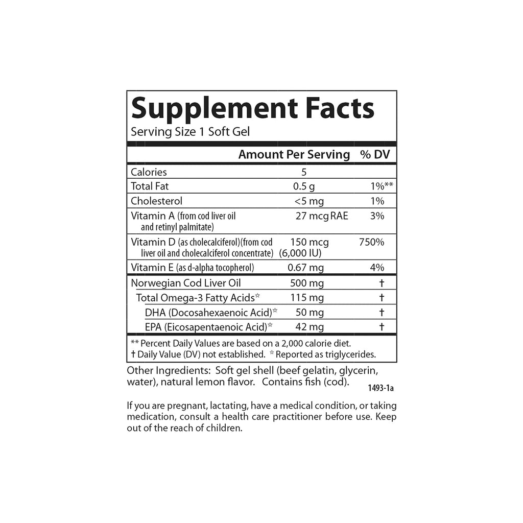 Carlson Solar D Gems, 6000 IU (150 mcg) Vitamin D3, Lemon, 360 Softgels