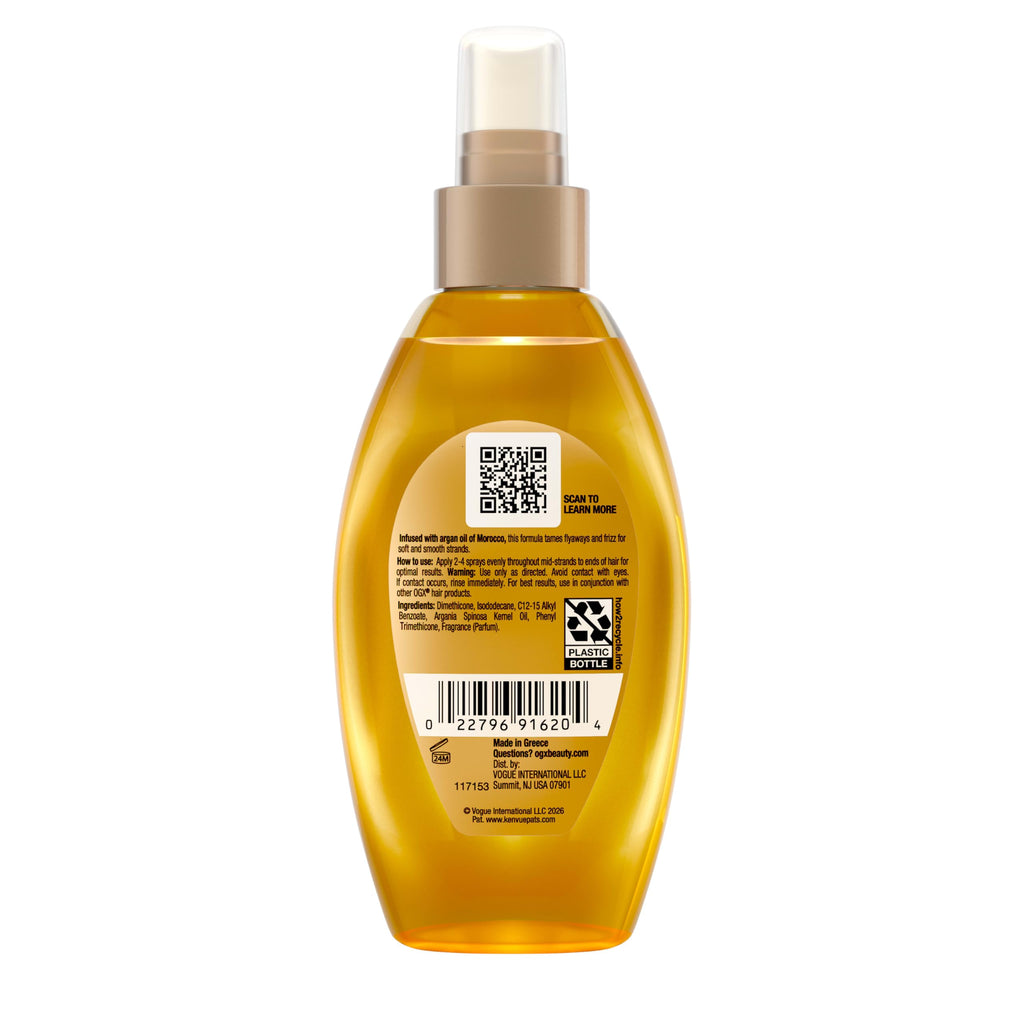OGX Renewing + Argan Oil of Morocco Weightless Healing Dry Oil Spray, Lightweight Hair Oil Mist for Split Ends, Frizzy Hair and Flyaways, Paraben-Free, Sulfated-Surfactants Free, 4 Fl Oz
