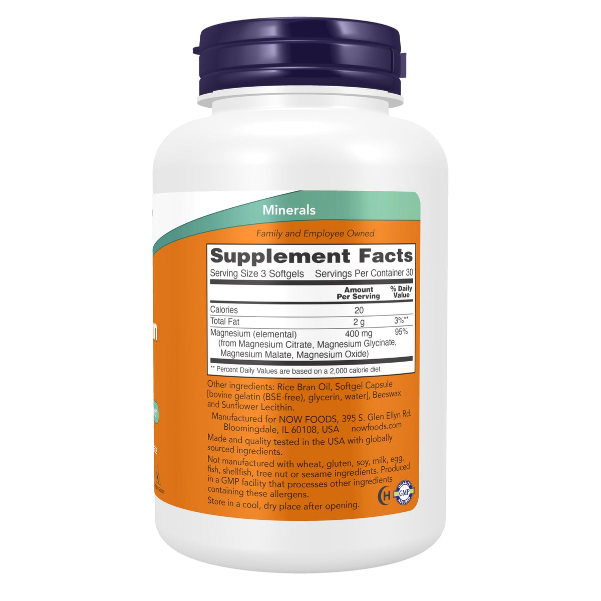 NOW Supplements, Magnesium Citrate, With Glycinate & Malate, 90 Softgels