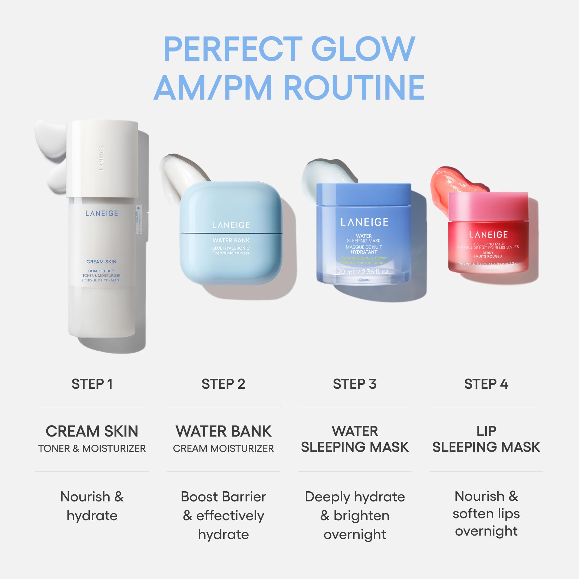 LANEIGE Water Bank Blue Hyaluronic Acid Cream Daily Face Moisturizer: Hydrating Korean Lightweight Face Cream with Ceramides & Squalane for Lasting Deep Hydration & Skin Barrier Support, Refill