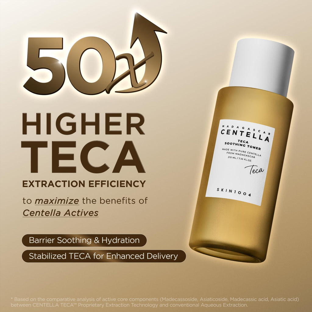 SKIN1004 Madagascar Centella TECA Soothing Toner, 50X Centella Toner for Soothing & Moisturizing, Centella Essence with TECA & PDRN, LHA for Gentle Exfoliation, Korean Skin Care, 7.10 fl.oz / 210ml