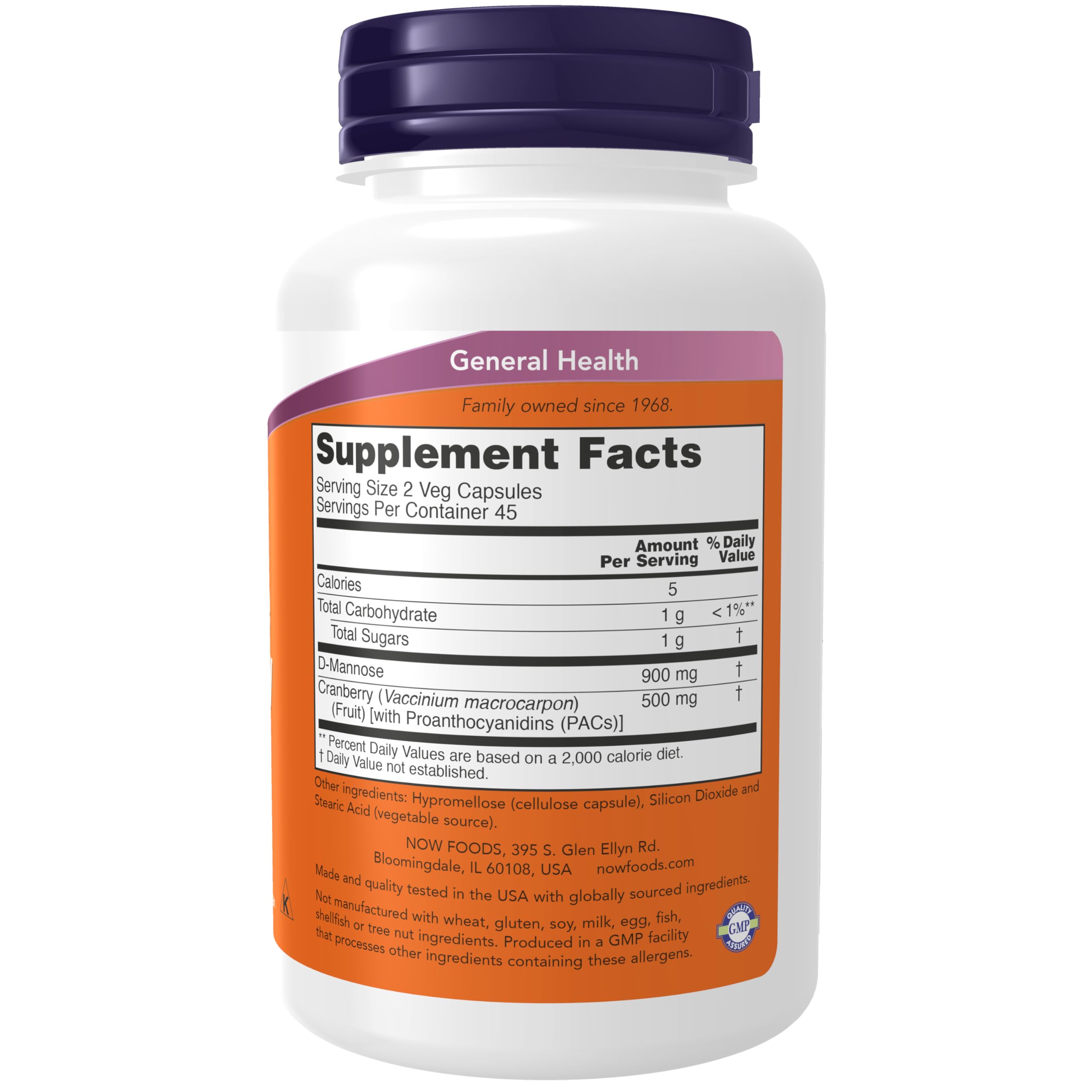 NOW Foods Supplements, Mannose Cranberry, Dual Action Formula*, Clinically Evaluated, Urinary Tract Health*, 90 Veg Capsules