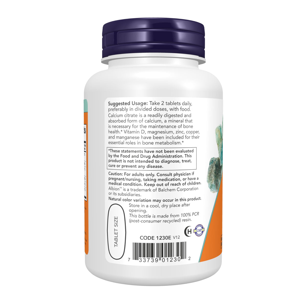 NOW Supplements, Calcium Citrate with Vit D, Magnesium, Zinc, 100 Tabs