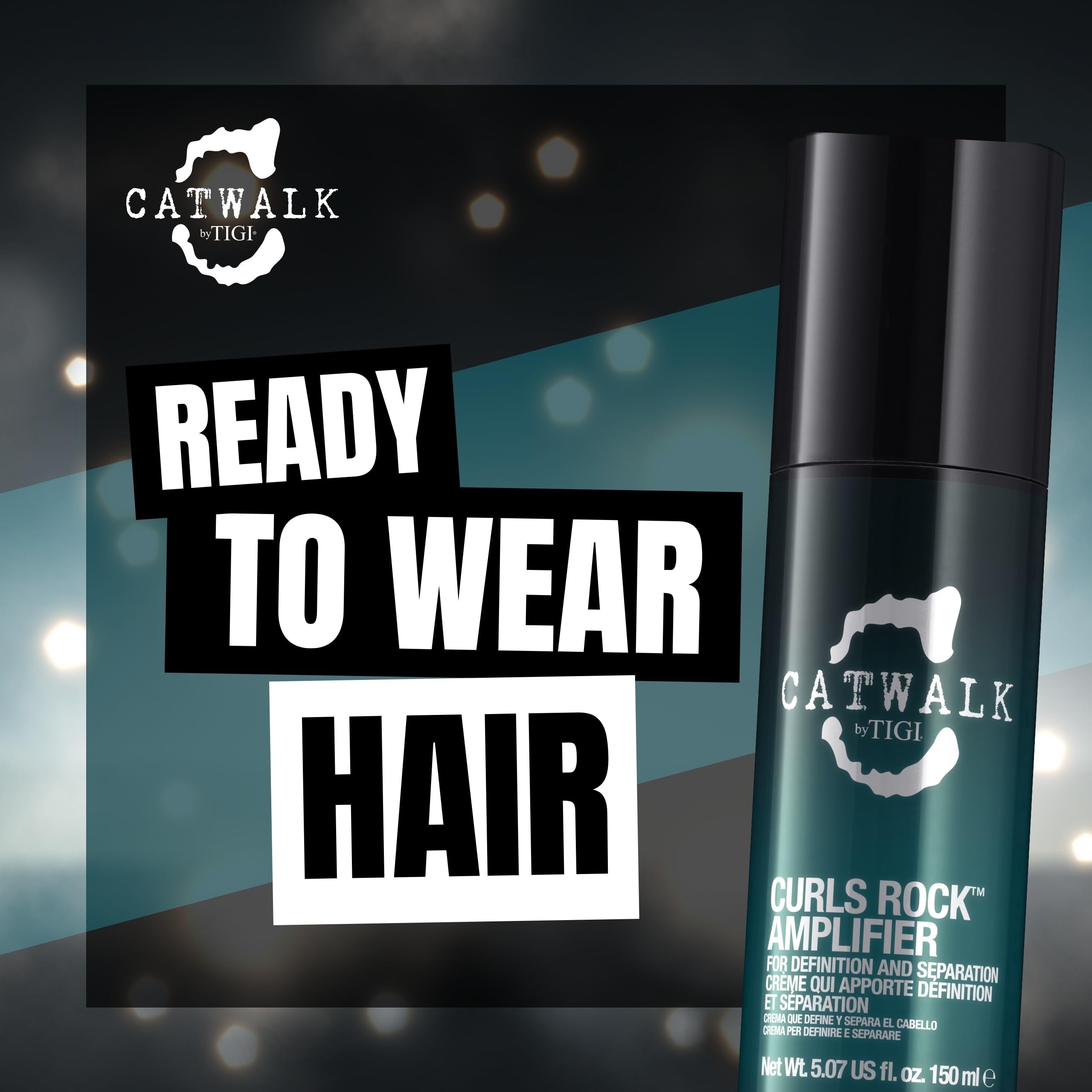 Catwalk by TIGI Curls Rock Amplifier Curl Cream, Anti-Frizz Moisturizing Finisher for Defining and Styling with Sunflower and Jojoba Oils, 5.07 oz