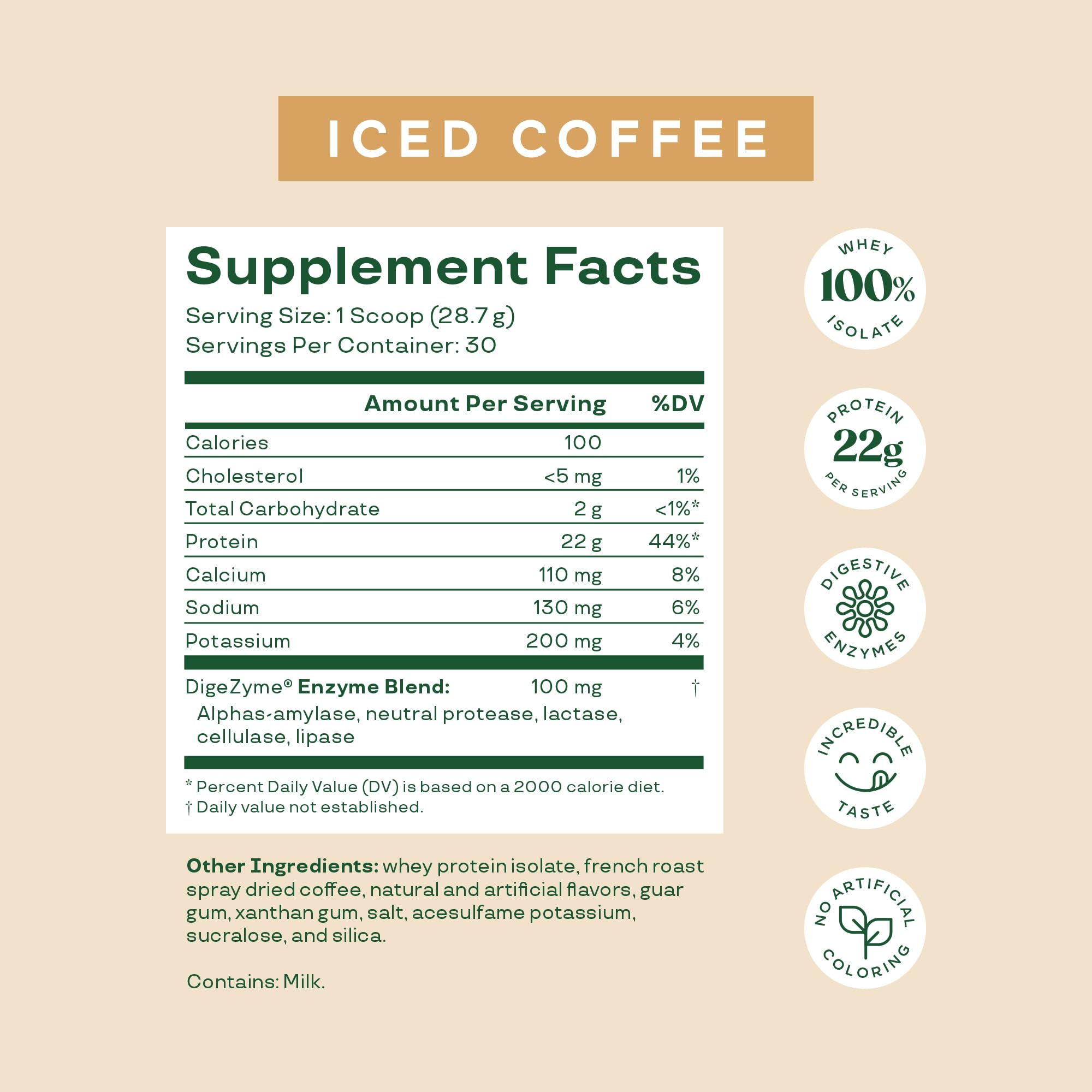 Bloom Nutrition Whey Isolate Protein Powder, Iced Coffee - Pure Iso Post Workout Recovery Drink Blend, Smoothie Mix with Digestive Enzymes for Gut Health - Low Carb, Keto & Zero Sugar Added