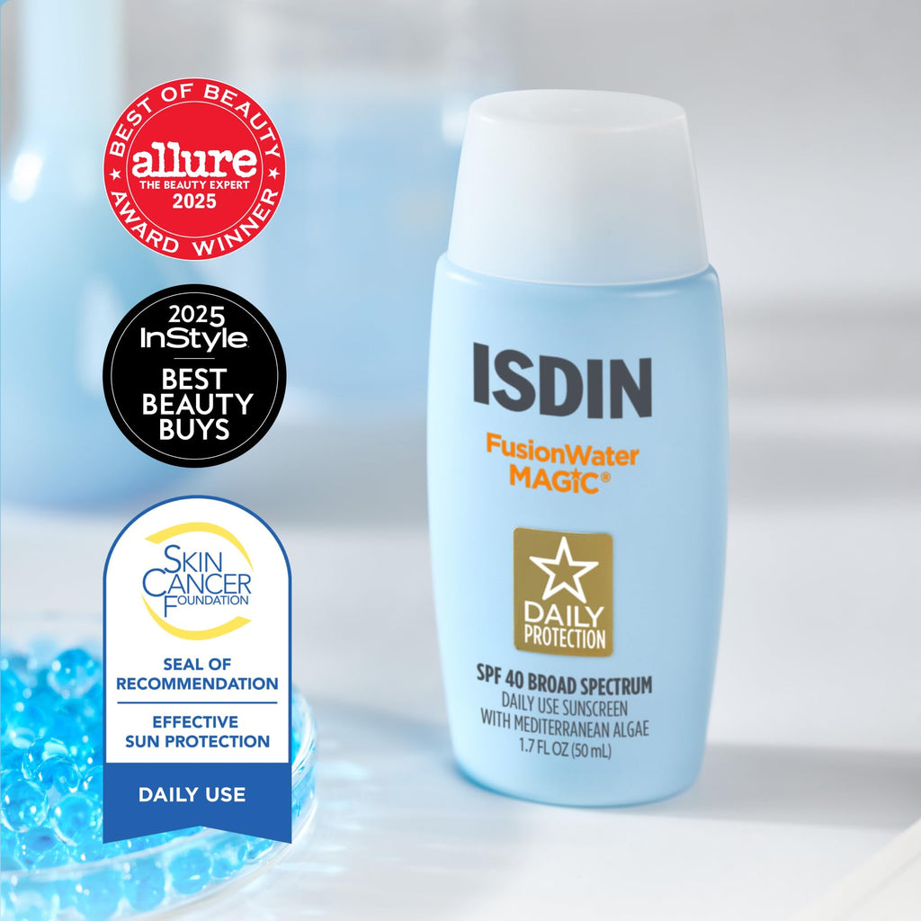 ISDIN Fusion Water MAGIC Lightweight Clear Face Sunscreen SPF 40, 1.7 fl oz