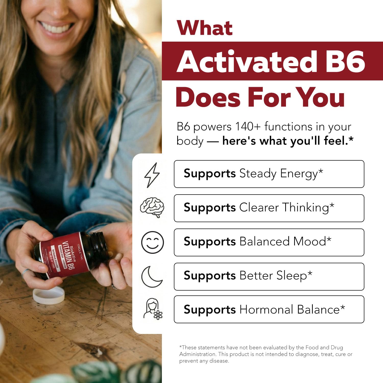 BioActive Vitamin B6 100mg Capsules - Active P-5-P Form for Mood, Energy & Cycle Support - Enhanced Absorption with Riboflavin & Magnesium - Clinical Strength, Non-GMO (60 Capsules - 2 month supply)