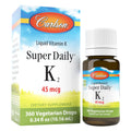 Carlson Super Daily K2, 45 mcg, Liquid Vitamin K, 360 Drops (10.16 mL)