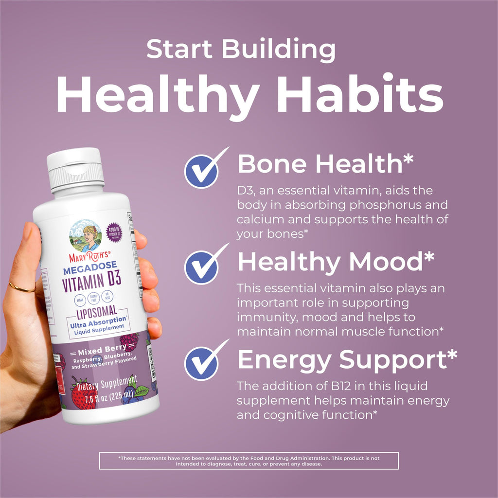 MARYRUTH'S Megadose Vitamin D3 Liposomal, Vitamin D 4000 IU, 45 Servings